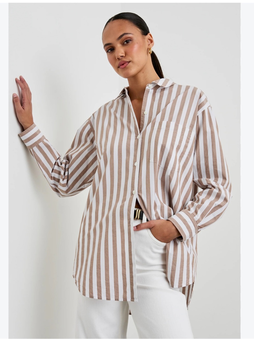 Anthropologie Jane and Delancey Stripe Button Down XL
